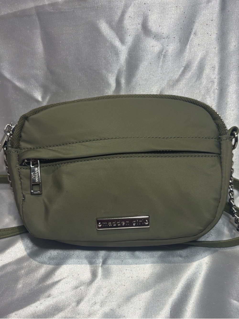 Madden Girl Olive Green Crossbody with Chain Accent